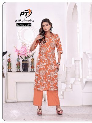 Padmavati Textile Kitkat Vol 2 Havy Vertical Printed Top And Solid Vertical Pant Set  Wholesale kurtis catalogs