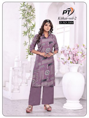 Padmavati Textile Kitkat Vol 2 Havy Vertical Printed Top And Solid Vertical Pant Set  Wholesale kurtis catalogs