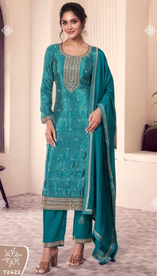 Pahal 4 by Vinay Kuleesh Prented chinon embroidered dress material catalogue at low price salwar kameez catalogs