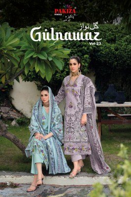 Pakiza Prints Gulnawaz Vol-23 Lawn Cotton Embroidery Dress Material wholesale catalogs