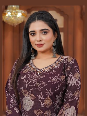 Pallavi vol 1 by Padmavati textile Vertical print manual handwork  kurti pant with dupatta catalogue readymade suit catalogs