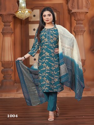 Pallavi vol 1 by Padmavati textile Vertical print manual handwork  kurti pant with dupatta catalogue readymade suit catalogs