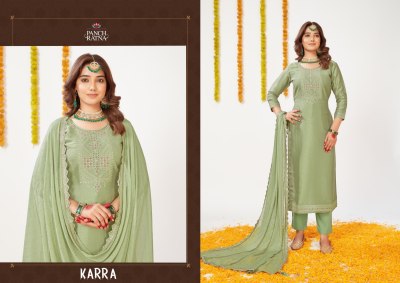 Panch Ratna present Karra Shimar Silk With Heavy Slive Embroidery Work unstitched salwar suit catalogue salwar kameez catalogs