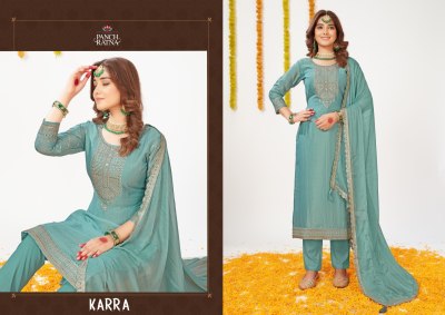 Panch Ratna present Karra Shimar Silk With Heavy Slive Embroidery Work unstitched salwar suit catalogue salwar kameez catalogs