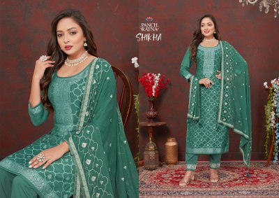 Panch Ratna present Shikha Pure Lakhnavi Silk Weaving Jacquard unstitched dress material at affordable rate  salwar kameez catalogs