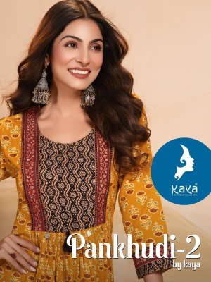 Pankhudi 2 by Kaya Super quality Cotton Dhabu Gamthi printed  long kurti catalogue at affordable rate kurtis catalogs