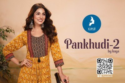 Pankhudi 2 by Kaya Super quality Cotton Dhabu Gamthi printed  long kurti catalogue at affordable rate kurtis catalogs