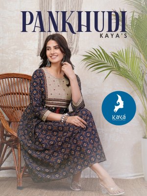 Pankhudi by kaya fancy cotton dhabu gamthi print kurti catalogue at low rate wholesale catalogs