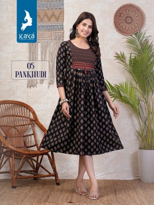 Pankhudi by kaya fancy cotton dhabu gamthi print kurti catalogue at low rate kurtis catalogs