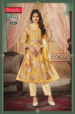 Pari vol 3 by Nemis Capsule Reyon embroidered printed Nayra cut dress material catalogue readymade suit catalogs