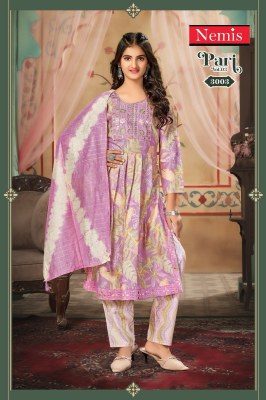 Pari vol 3 by Nemis Capsule Reyon embroidered printed Nayra cut dress material catalogue readymade suit catalogs