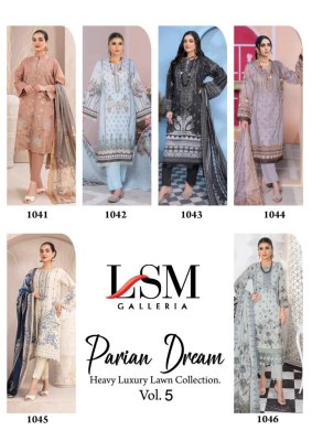 Parian Dream Heavy Luxury Lawn Collection Vol 5 unstitched suit catalogue at wholesale rate dress material catalogs