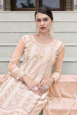 Parian dream by Al fathima faux georgette with embroidered kurti pant and dupatta catalogue at affordable rate readymade suit catalogs
