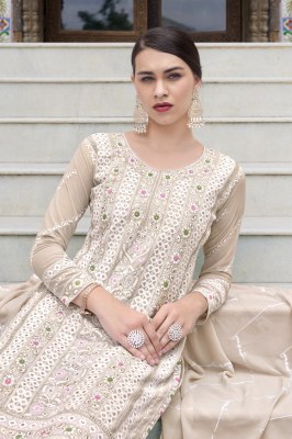 Parian dream by Al fathima faux georgette with embroidered kurti pant and dupatta catalogue at affordable rate readymade suit catalogs