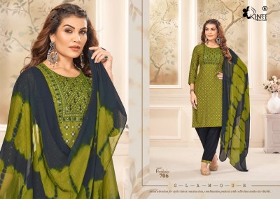 Paribhasha by Kinti fancy heavy rayon straight fancy kurti pant and dupatta catalogue at amaviexpo readymade suit catalogs