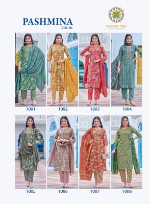 Pashmina vol 1 by Passion tree Modal chanderi foil printed readymade suit catalogue at affordable rate readymade suit catalogs