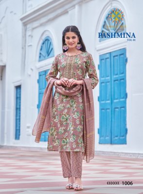 Pashmina vol 1 by Passion tree Modal chanderi foil printed readymade suit catalogue at affordable rate readymade suit catalogs