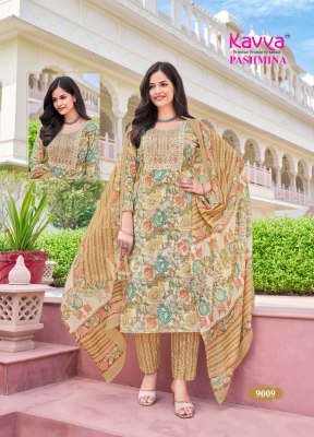 Pashmina vol 9 by Kavya Cotton printed fancy straight cut kurti pant and dupatta catalogue  kurti pant with dupatta Catalogs