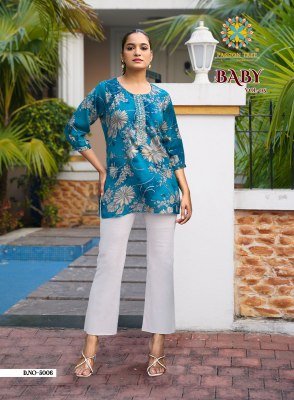 Passion Tree BABY VOL-5 Heavy Rayon Short Tops Foil Print Kurtis kurtis catalogs