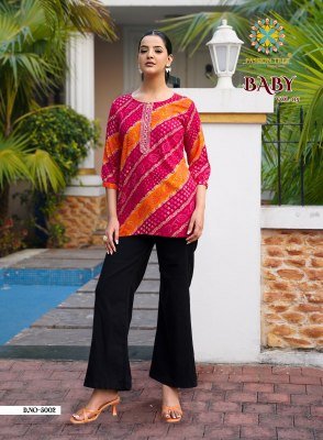 Passion Tree BABY VOL-5 Heavy Rayon Short Tops Foil Print Kurtis kurtis catalogs