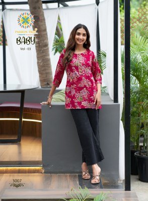 Passion Tree Baby Vol 3 Heavy Rayon Procian Foil Print Short Tops Wholesale kurtis catalogs