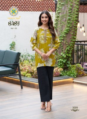 Passion Tree Baby Vol 3 Heavy Rayon Procian Foil Print Short Tops Wholesale kurtis catalogs