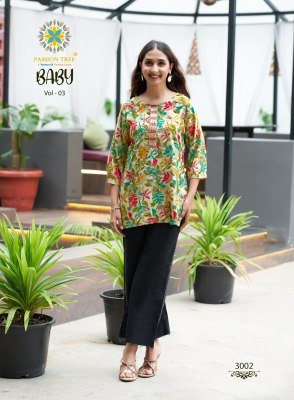 Passion Tree Baby Vol 3 Heavy Rayon Procian Foil Print Short Tops Wholesale kurtis catalogs