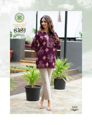 Passion Tree Baby Vol 3 Heavy Rayon Procian Foil Print Short Tops Wholesale kurtis catalogs