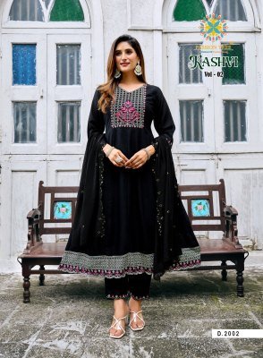 Passion Tree Kashvi Vol 2 Vichitra Silk Anarkali Kurti Set with Fancy Embroidery And Heavy Chanderi Cutwork Dupatta Wholesale kurti pant with dupatta Catalogs
