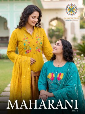 Passion Tree MAHARANI Vol-1 A-Line Kurti Palazzo Dupatta Set 