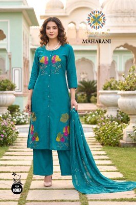 Passion Tree MAHARANI Vol-1 A-Line Kurti Palazzo Dupatta Set Fancy Palazzo suit catalogue