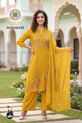 Passion Tree MAHARANI Vol-1 A-Line Kurti Palazzo Dupatta Set Fancy Palazzo suit catalogue