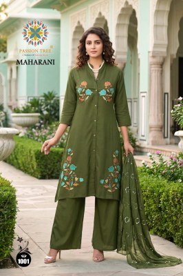 Passion Tree MAHARANI Vol-1 A-Line Kurti Palazzo Dupatta Set Fancy Palazzo suit catalogue