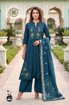 Passion Tree MAHARANI Vol-1 A-Line Kurti Palazzo Dupatta Set Fancy Palazzo suit catalogue