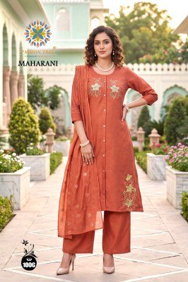 Passion Tree MAHARANI Vol-1 A-Line Kurti Palazzo Dupatta Set Fancy Palazzo suit catalogue