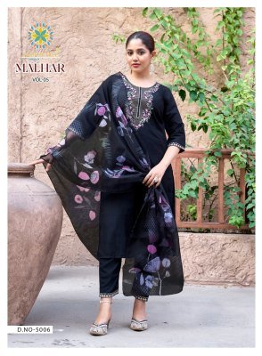 Passion Tree Malhar Vol 5 Roman Silk Embroidered Kurti, Pant And Organza Digital Print Dupatta Set Wholesale kurtis catalogs