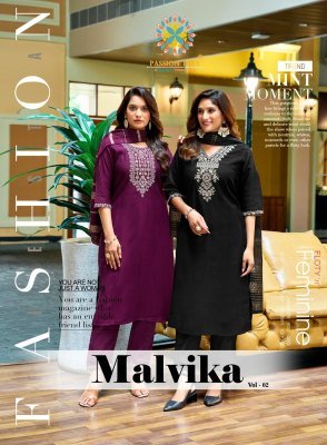 Passion Tree Malvika Vol 2 Premium Vatican Embroidered Kurti Set Pant with Heavy Jacquard Dupatta Wholesale  passion tree