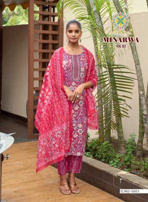Passion Tree Minarva Vol 3 Chanderi Elegance Capsule Print Embroidered Straight Kurti And Pant Set with Digital Dupatta Wholesale kurtis catalogs
