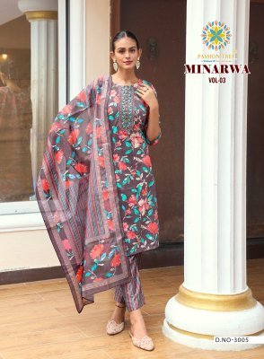 Passion Tree Minarva Vol 3 Chanderi Elegance Capsule Print Embroidered Straight Kurti And Pant Set with Digital Dupatta Wholesale kurtis catalogs