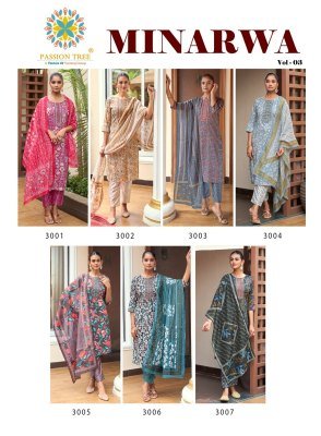 Passion Tree Minarva Vol 3 Straight Kurti And Pant Set with Fancy Embroidery and Designer Dupatta Wholesale kurtis catalogs