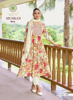 Passion Tree Muskan Vol 1 Heavy Printed Reyon Anarkali Top  Pant And Dupatta with Fancy Embroidery  Work Wholesale fancy Anarkali suit catalogs