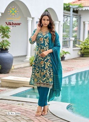 Passion Tree Nikhaar Vol 2 Premium Rayon Procion Print Kurti Set with Fancy Embroidery And Jacquard Dupatta Wholesale kurtis catalogs