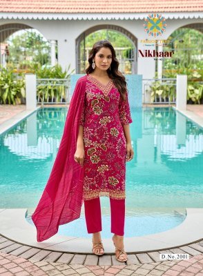 Passion Tree Nikhaar Vol 2 Premium Rayon Procion Print Kurti Set with Fancy Embroidery And Jacquard Dupatta Wholesale kurtis catalogs