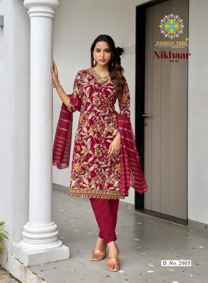 Passion Tree Nikhaar Vol 2 Premium Rayon Procion Print Kurti Set with Fancy Embroidery And Jacquard Dupatta Wholesale kurtis catalogs
