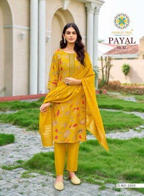 Passion  Tree Payal Vol 2 Straight Kurti Pant And Dupatta Fancy Embroidery Work  Wholesale   kurtis catalogs