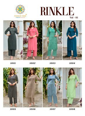 Passion Tree Rinkle Vol 1 Rayon Lucknowi Kurti with Plazzo kurtis catalogs