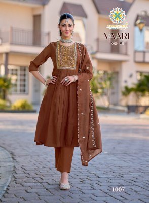 Passion Tree Vaari Vol 1 Mal Chanderi Embroidered Kurti Pant Set with Dupatta  M   5XL  kurti pant with dupatta Catalogs