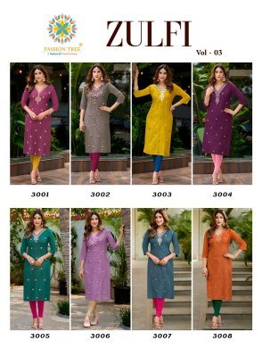 Passion Tree Zulfi Vol. 3  Straight Kurti kurtis catalogs