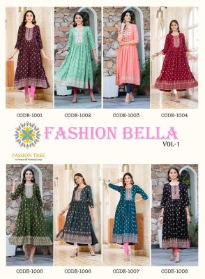 Passion tree by fashion bella vol 1 designer nyra cut kurti gown catalog at wholesale price kurtis catalogs