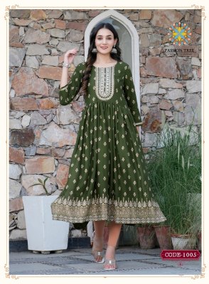 Passion tree by fashion bella vol 1 designer nyra cut kurti gown catalog at wholesale price kurtis catalogs